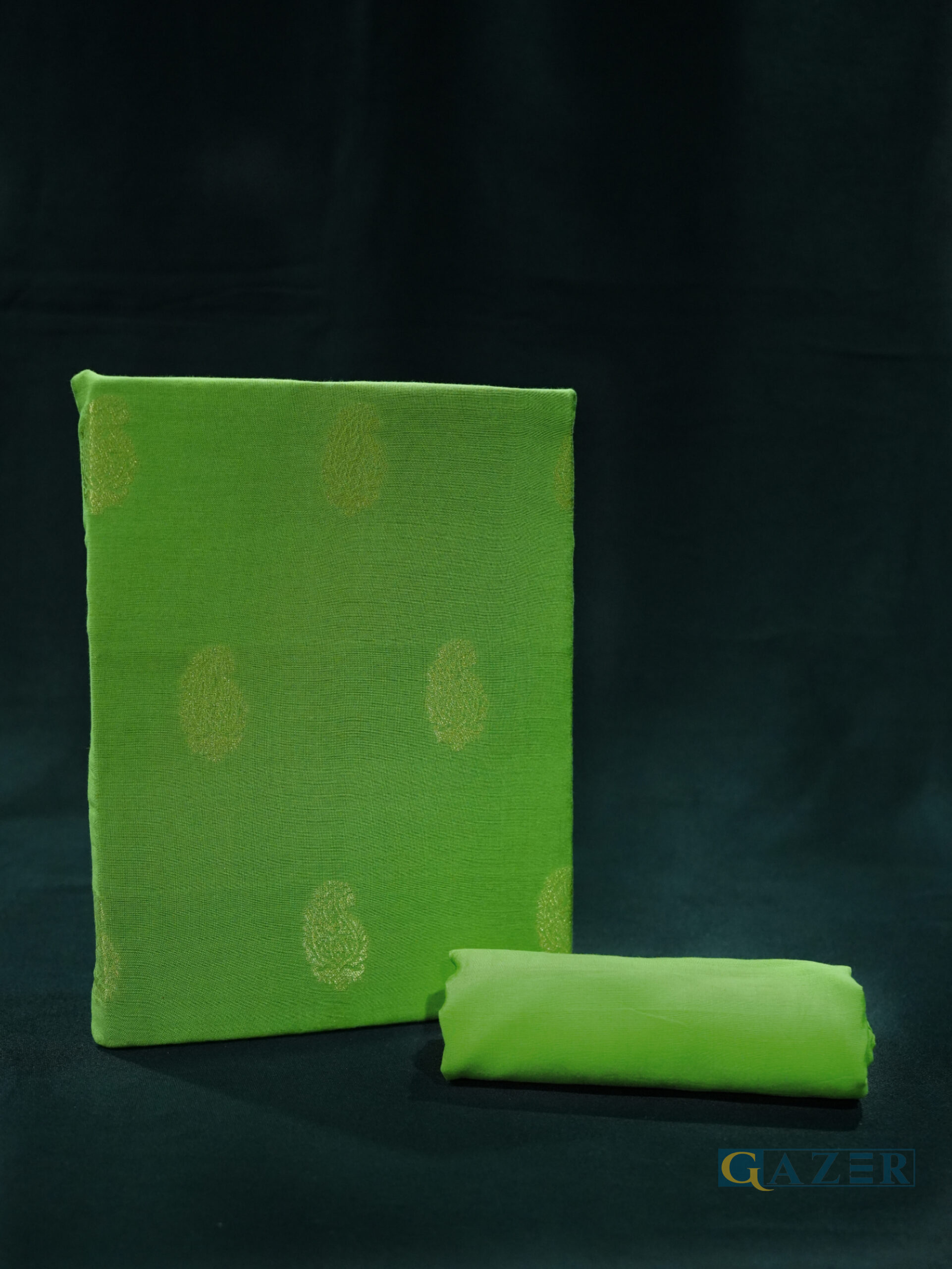 Gazer Premium Collection – 2 Piece Cheerful Green Zari Jacquard Suit (GWP2501) - Image 6