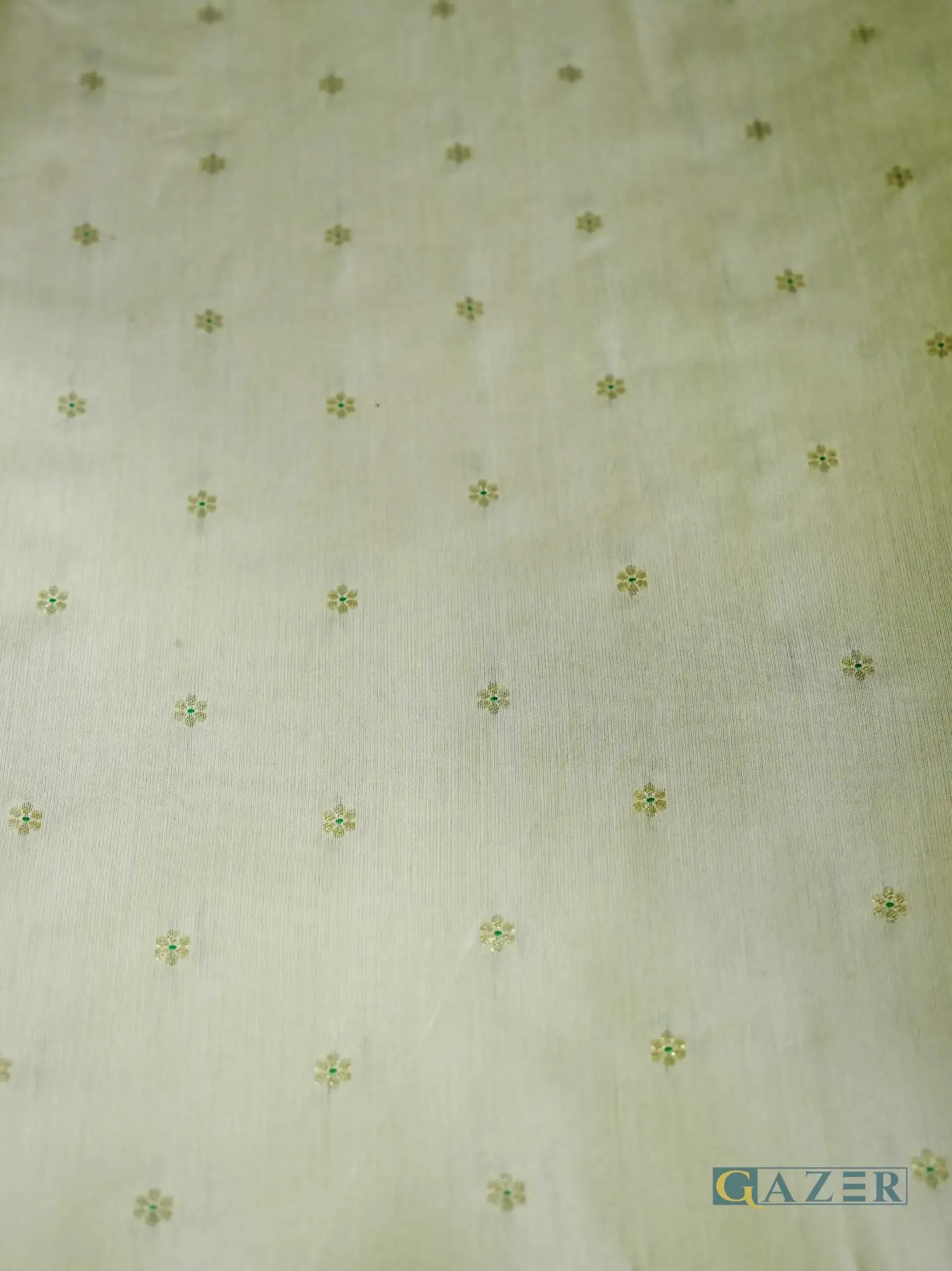 Gazer Premium Collection – 3 Piece Beige Zari Jacquard Suit with Elegant Border (GWP2502) - Image 2