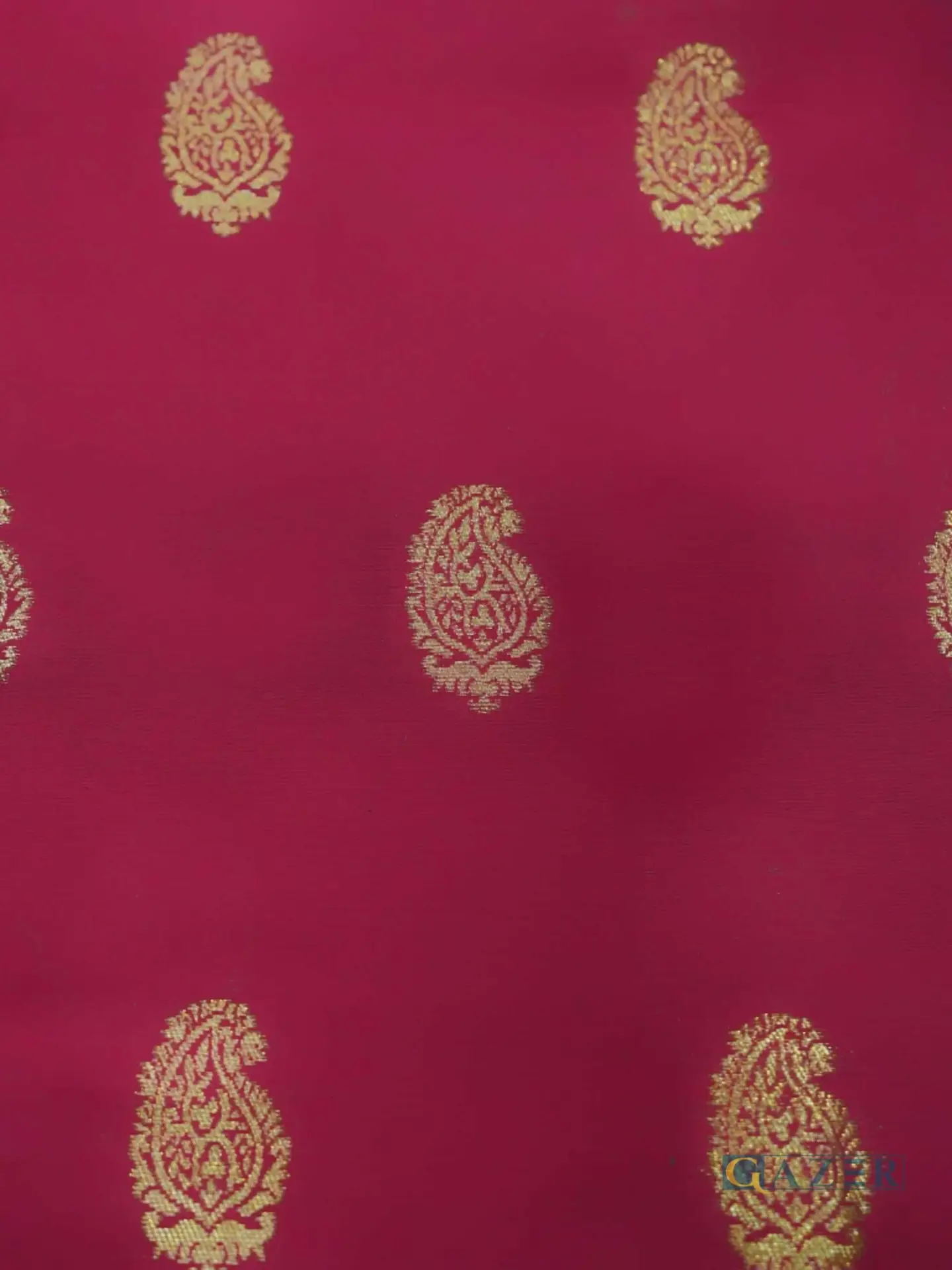Gazer Premium Collection – 3 Piece Deep Pink Zari Jacquard Suit with Fresh Green Dupatta (GWP2503) - Image 4