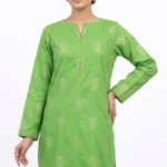 Gazer Premium Collection – 2 Piece Cheerful Green Zari Jacquard Suit (GWP2501)