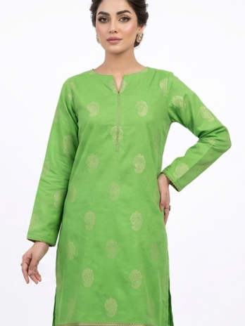 Gazer Premium Collection – 2 Piece Cheerful Green Zari Jacquard Suit (GWP2501)