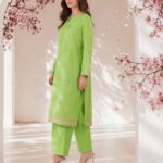 Gazer Premium Collection – 2 Piece Cheerful Green Zari Jacquard Suit (GWP2501)